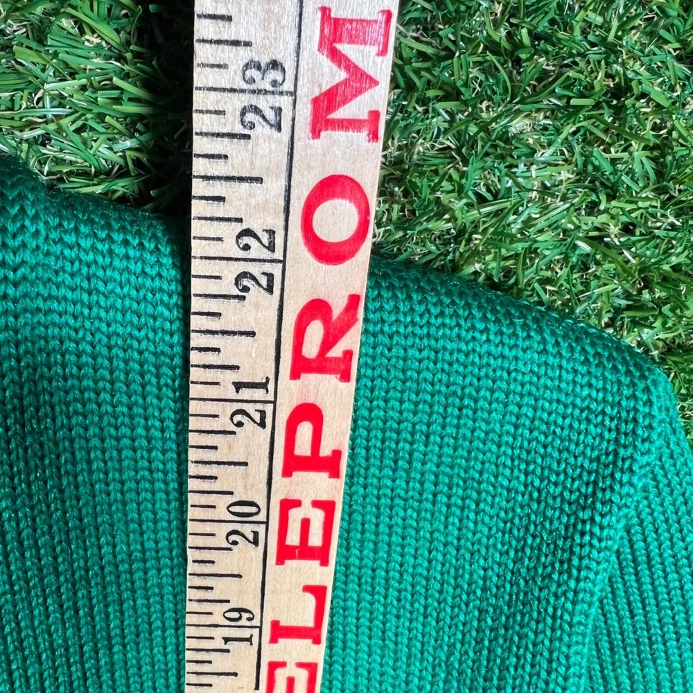 VTG Skookum Centralia Knitting Mills Green‎ Wool Varsity Cardigan Sweater S 60's